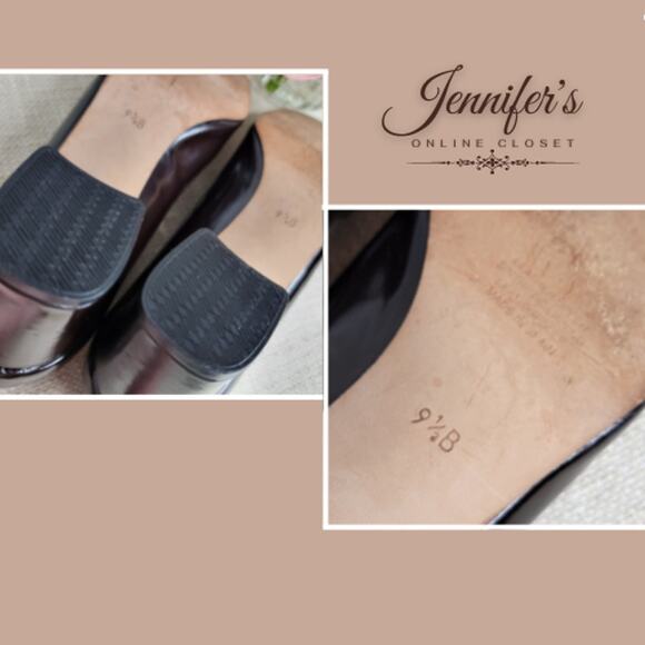 Lord & Taylor Women's Brown Patent Leather Buckle Block Heel Pumps Size 9.5 - Picture 14 of 14